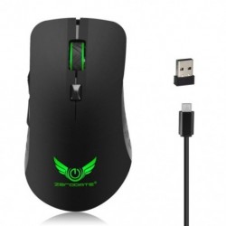 ZERODATE X90 USB 2.4GHz vezeték nélküli egér, színes, lélegző háttérvilágítás, 2400DPI E8Y1
