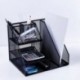 1X (Otthoni Asztali Irodai tároló File Rack Organizer Sorter Black Meta B2P3