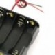 Fekete két rétegű 8x1.5V AA elem akkumulátor tartó tok és vezetékes vezetékek A5V2 M7J4