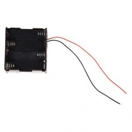 2X (fekete két rétegű, 8x1,5 V AA-os elemtartó elemtartó tok, vezetékes vezetékekkel T4C1)