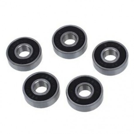 5 db ezüst tónusú és fekete 608 RS 8x22x7 mm-es képernyő mélyhornyú golyóscsapágy F5R9