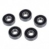 5 db ezüst tónusú és fekete 608 RS 8x22x7 mm-es képernyő mélyhornyú golyóscsapágy F5R9