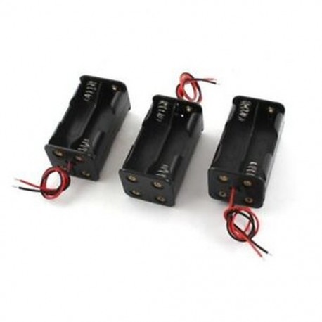 2X (3 darab fekete, 4 x 1,5 V-os AA elem) Elemtartó-tartó tartótok, lead lea P2K5