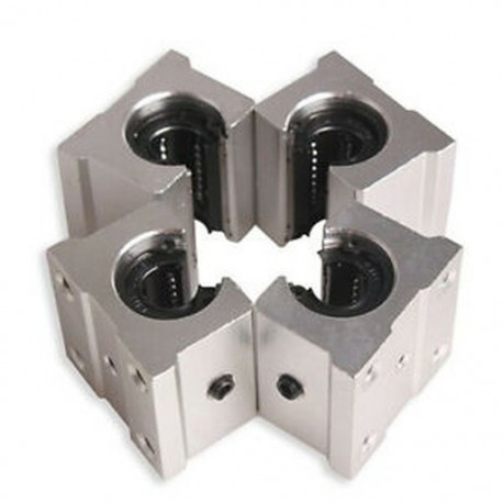4 x SBR12UU 12 mm-es alumínium Linear Router csapágyblokk, ezüst M1K3