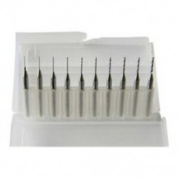 10 db keményfém mikro fúrószár CNC PCB (0,3–1,2 mm) K1U5 fúróval