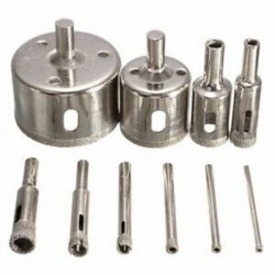 10 db gyémánt lyukfűrész 3-50 mm-es fúróval fűrészkészlet kerámia márványüveg csempe C M9B8