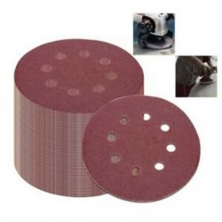 50 db 5 hüvelykes 125 mm-es kerek csiszolópapír nyolc lyukú lemez homoklapok Grit 40/60/8 M8X9
