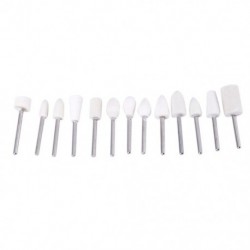 4X (13 db / tétel, különböző alakú, 3 mm-es szárú gyapjú csiszolófej, fehér Jade Metal C6S8