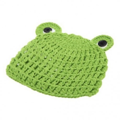 Baby Froglet kötés kalap fotós kellékek 0-6 hónapos újszülött E2H4 X6U6