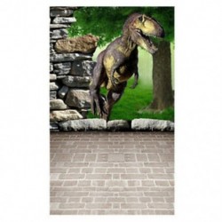 150x90cm-es Dinoszauruszos - Erdős - Kőfalas háttér stúdió fotózáshoz - J8P1
