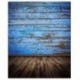 150x90cm-es Kék-barna retro deszka fal és padló háttér stúdió fotózáshoz - R2W5