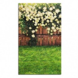 150x90cm-es Kerítéses - Rózsabokros háttér stúdió fotózáshoz - B2K7 E5P3