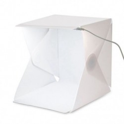 24x24x22cm-es Összecsukható fehér fotódoboz beépített LED világítással stúdió fotózáshoz - F3Q3