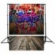 2db 150x90cm-es Graffitis téglafal és deszka padló háttér stúdió fotózáshoz - B1I0
