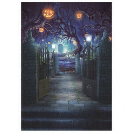 210x150cm-es Kísérteties töklámpás Halloween háttér stúdió fotózáshoz - I5N4