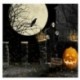 210x150cm-es Teliholdas - Töklámpás - Varjús - Csontvázas Halloween háttér stúdió fotózáshoz - J5G7