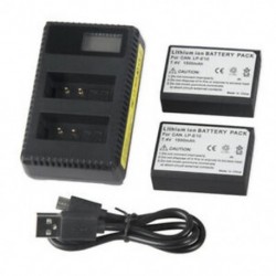 6X (2 Pack 1500mAh LP-E10 csereakkumulátor és töltő (LCD kijelzővel) N1Z5