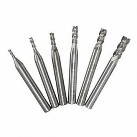 SWT 12db / készlet 2-6 mm-es HSS egyenes szárú 4 horony végmaró maró CNC fúró Bi U8Q6
