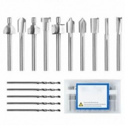 10 db Hss útválasztó keményfém gravírozó bit és 5 db fúrószár - 1/8 hüvelyk (3 mm) Sh C1F6