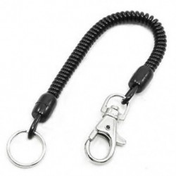 Fekete rugós kötélkötél lengő homár kapocs kulcstartó láncszíj P2U7 F5B2