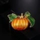 1X (Halloween tök bross új ötvözet zöld levelek narancssárga zománc tök Wo M8G4