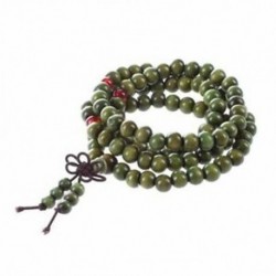 2X (olívazöld szandálfa gyöngyök buddha buddhista Mala Stretch nyaklánc Rosa T8O3