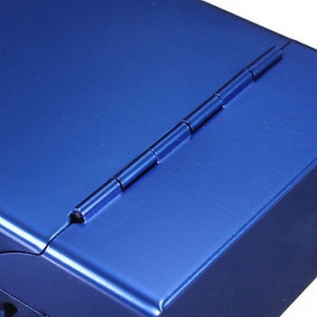 Kék - Mágneses, king size méretű fém-alumínium zseb cigaretta dohány doboz tokja BEB