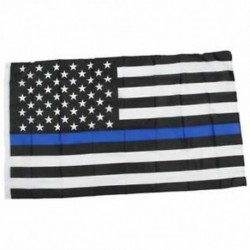Vékony kék / piros vonalú amerikai rendőrség zászló tisztelete és tiszteletére Banner 3x5 láb Q6X3