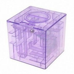 Lila - Műanyag köbméter labirintus bankmegtakarító érmegyűjtő tok, 3D puzzle (Gr U9S6