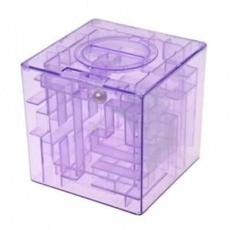 Lila - Műanyag köbméter labirintus bankmegtakarító érmegyűjtő tok, 3D puzzle (Gr U9S6