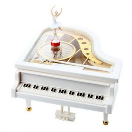 Carillon Music Box Music Box Grand Piano fehér balerina New Y9Z9 G8J7