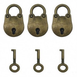 6X (3 db vintage antik stílusú mini medvefej archaizált lakatok kulcstartóval G6X1