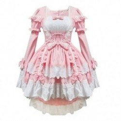 Rózsaszín jelmezek szobalány ruhák anime ruházat cosplay N0S7
