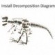 2X (nagy dinoszaurusz fosszilis koponya állatmodell játékok Tyrannosaurus Rex szerelvény E1B4