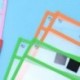 4X (10 db papíráru-tároló táskák, iskolai irodai kellékek átlátszó Pvc SewO6E8