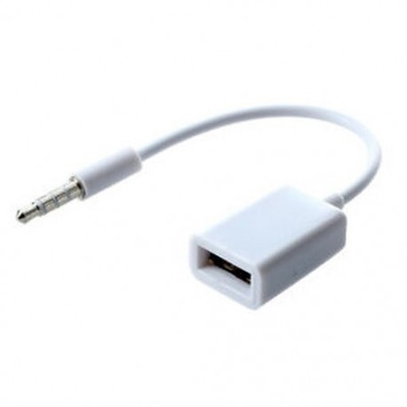 1X (autós MP3 3,5 mm-es hím AUX audio csatlakozódugó az USB 2.0 aljzat-átalakító kábeléhez A7H8
