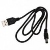USB kábel 5,5 mm / 2,1 mm, 5 V DC hordócsatlakozó tápkábel (fekete, 75 cm) F1N1