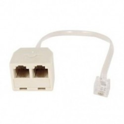1X (6P4C RJ11 hím-női kétutas telefon-elosztó átalakító kábel V7N6)