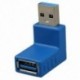 USB 3.0 A férfi-női 90 fokos szögváltó csatlakozó adapter, kék R3L4