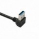 USB 3.0 derékszögű, 270 fokos hosszabbító kábel, dugaszos csatlakozódugó, Y7M8