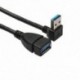 USB 3.0 derékszögű 90 fokos hosszabbító kábel dugaszoló csatlakozódugó, 2 E1A3