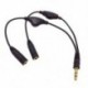 1X (3,5 mm M / 2F 15 cm sztereó fejhallgató audio hosszabbító kábel   B3X5 hangerőszabályzó)