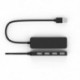 fekete - 1X (ultravékony USB Hub 4-portos USB 2.0 Hub R3U2)