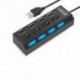 USB4 port 2 osztó HUB kapcsolóval 4 lyukú független kapcsoló HUB USB2.0 h D2V7