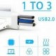 Kiváló minőségű hordozható számítógéphez, a számítógép elosztójához, USB Forgatásos elosztó Mini Adapter 3