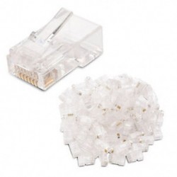 100-Pack Cat 6 RJ45 moduláris csatlakozók a H6T1 V2C6 sodort UTP kábelhez