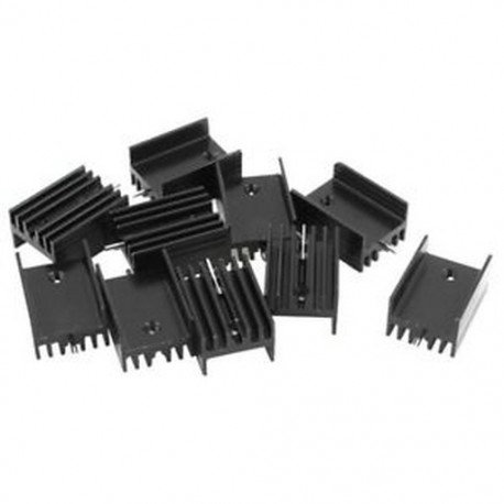 10 db 21x15x11 mm-es fekete alumínium hűtőborda TO-220 Mosfet tranzisztorokhoz K5E8