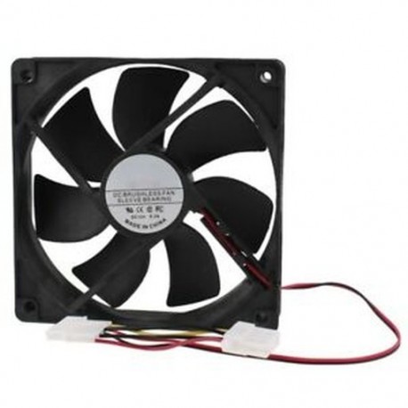 PC kefe nélküli DC hűtőventilátor 4 tűs csatlakozóval 7 pengék 12V 12cm 120mm E4J6