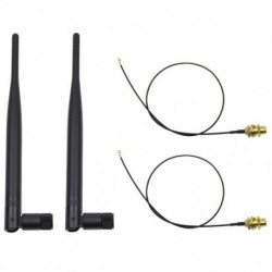 1X (2 x 6dBi, 2,4 GHz-es, 5 GHz-es kettős sávú WiFi RP-SMA antenna   2 x 35 cm U.fl / IPE S5M0