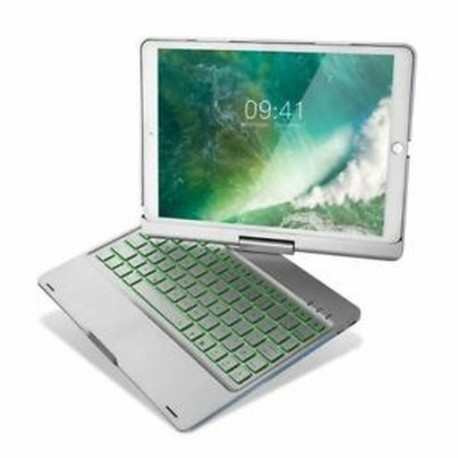 Ezüst - 1X (Ipad 10,5 hüvelykes 360 fokos elforgatású háttérvilágítású Bluetooth billentyűzet B6Y8)